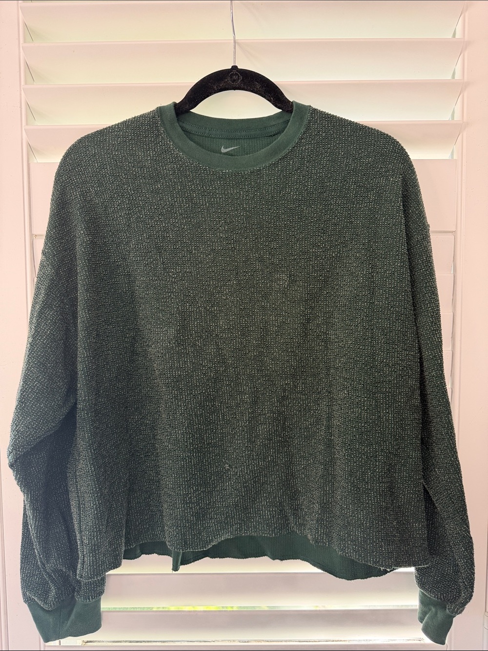 Nike Dark Green Textured Crewneck Sweater